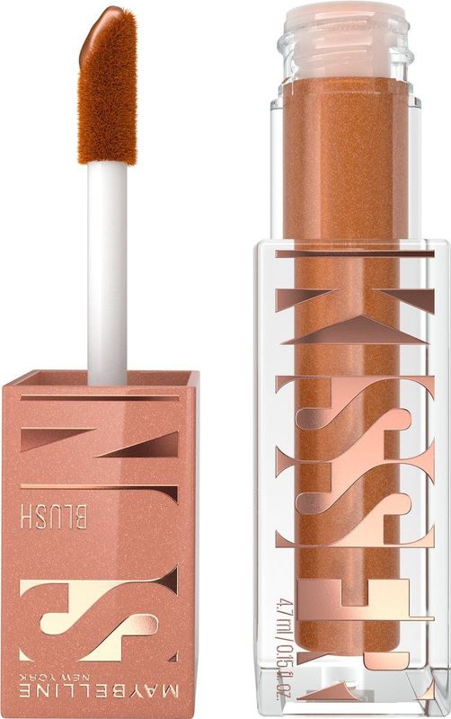 Maybelline New York Sunkisser Blush Liquid Blush voor een door de zon omarmde glans, met reflecterende parels en pigmenten, smeltende formule met vitamine E, 02 Uptown Glow, 4,7 ml