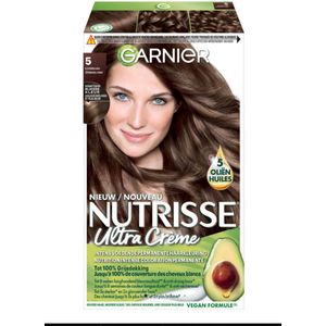Garnier Nutrisse Ultra Crème 5 Lichtbruin - Intens voedende permanente haarkleuring