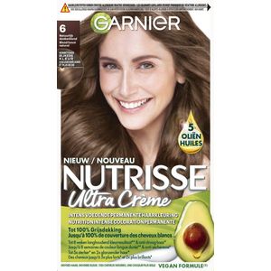 1+1 gratis: Garnier Nutrisse Ultra Crème Permanente Haarkleuring 6.0 Natuurlijk Donkerblond