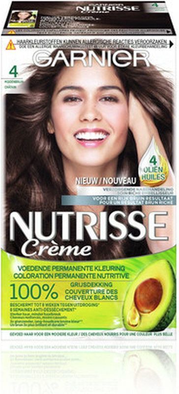 Garnier - Nutrisse Ultra Crème - Permanente Haarkleuring - Middenbruin - 3x