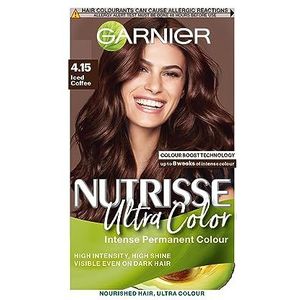 Garnier Nutrisse Ultra Color, permanente haarverf, intense kleur, voor alle haartypes, 4,15 Iced Coffee, bruin