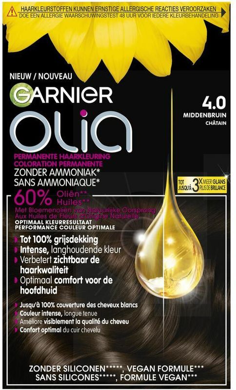 3x Garnier Olia Permanente Crèmekleuring 4.0 Bruin