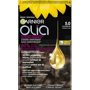 1+1 gratis: Garnier Olia Permanente Crèmekleuring 5.0 Licht Bruin