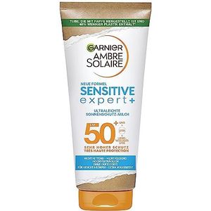 Garnier Ambre Solaire Sensitive Expert+ LSF 50+, zonwering met hoge bescherming voor het strand, zonnecrème 50, 200 ml