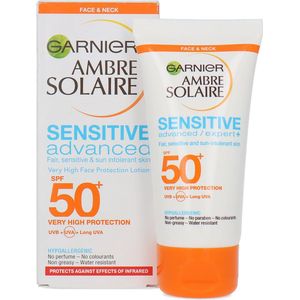 Garnier Ambre Solaire Sensitive Advanced Zonnebrandmelk voor Gezicht SPF 50+ 50 ml