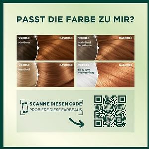 Garnier Crèmekleuring, haarkleur, kleuring voor haar voor permanente haarkleur, met 5 voedende oliën, Nutrisse, licht barnsteen 64, verpakking van 3 stuks