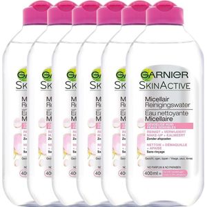 Garnier SkinActive Micellair Reinigingswater voor de Gevoelige Huid – Milde Gezichtsreiniging – Zachte Make-Up Remover - 6 x 400ml