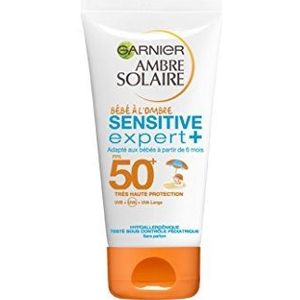 Garnier Ambre Solaire Sensitive Expert + Beschermende crème voor baby's, in de schaduw, ultrazacht, SPF 50+, 50 ml