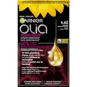 1+1 gratis: Garnier Olia Permanente Crèmekleuring 4.62 Donker Granaatrood