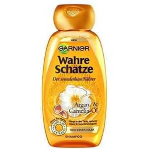 GARNIER Ware schatten Shampoo / intensieve haarverzorging tot in de punten / meer glans en soepelheid (met arganolie & camelia-olie - voor droog haar - zonder parabenen) 1 x 250 ml