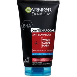 Garnier - Pure Active 3 In 1 Charcoal - Gezichtsreiniger - 150 ml
