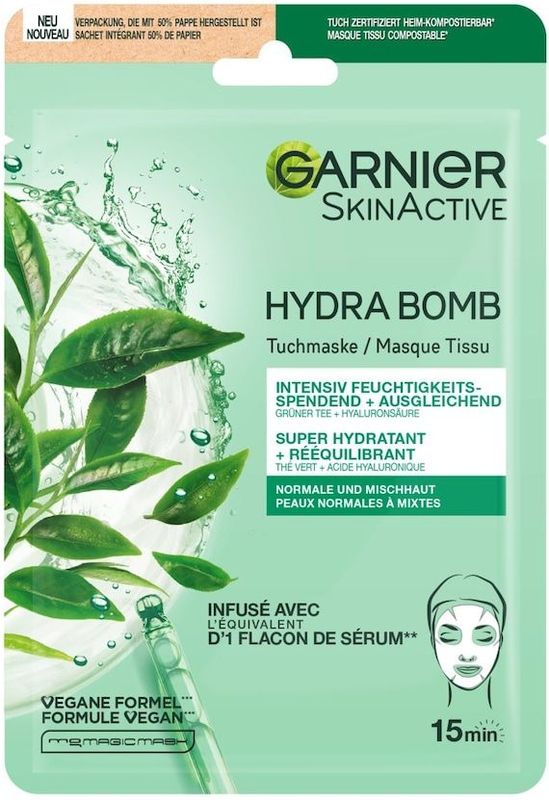 Garnier SkinActive Hydra Bomb Tissue Masker met Groene Thee - 1 stuk