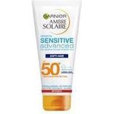 Garnier Ambre Solaire Crème Solaire Enfants Advanced Sensitive, Lait Protection, Protection Haute IP50, sans pare-boue et colorants, 150 ml