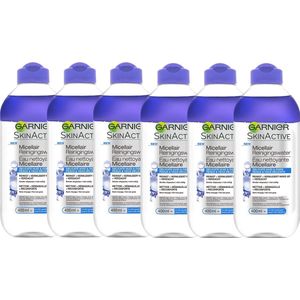 Garnier SkinActive - Micellair Reinigingswater Delicate Huid en Ogen - Verzachtend en Reinigend Micellair Water - 6 x 400ml - Voordeelverpakking