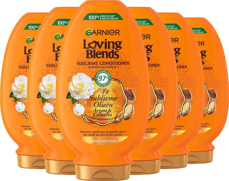 Garnier Loving Blends Argan & Camelia Olie Sublieme Conditioner Voordeelverpakking - Droog & Dof Haar - 6 x 250ml