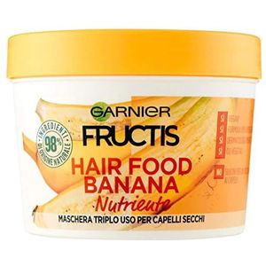 Garnier, Fructis, Hair Food Banana, pflegende Haarmaske, 3-in-1 mit veganer Formel, für trockenes Haar, 390 ml
