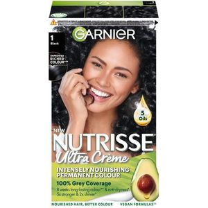 Garnier - Nutrisse Cream - Haarkleuring - Zwart - 1 Stuk