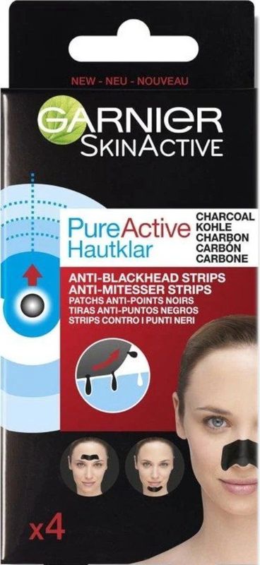 Pure Active Charcoal Anti Mee-Eters strip Exfoliërende Strips voor Neus, Voorhoofd en Kin 4 Stuks