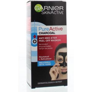 Pure Active Peel-Off Masker Charcoal 50 ml Tegen mee-eters en verstopte poriën