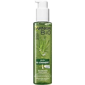 Garnier Biologisch citroengras verkwikkende wasgel, natuurlijke cosmetica, gezichtsreiniging met glycerine, etherische oliën (2 x 150 ml)