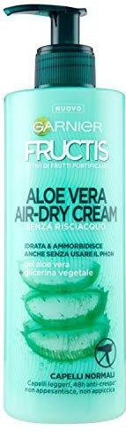 Garnier Fructis Aloë Vera Air-Dry Cream met plantaardige glycerine en aloë vera gel, 400 ml plus borstel lost op