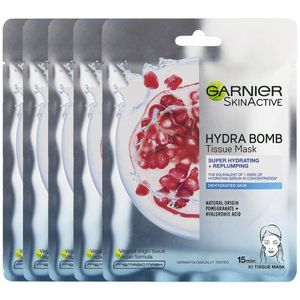 Garnier SkinActive - Hydra Bomb Sheet Masker met Granaatappel - Gezichtsmasker - 20 Stuks - Voordeelverpakking