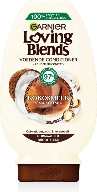 Garnier - Loving Blends - Conditioner - Kokosmelk & Macadamia - 97% Natuurlijke Oorsprong
