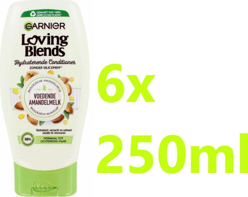 Garnier Loving Blends Voedende Amandelmelk Hydraterende Conditioner Voordeelverpakking - Lichtdroog Haar - 6 x 250ml