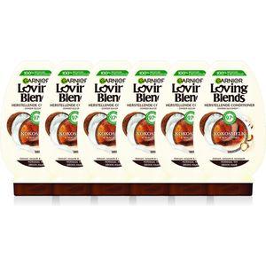 Garnier Loving Blends - Conditioner - Kokosmelk & Macadamia - Normaal tot Droog haar - 6 x 250 ml - Voordeelverpakking