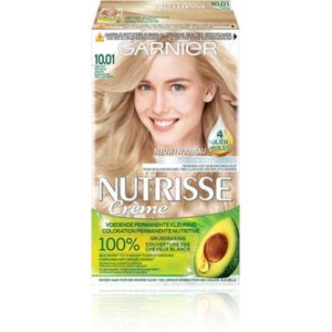 3x Garnier Nutrisse Crème Permanente Haarkleuring 10.01 Zeer Licht Asblond