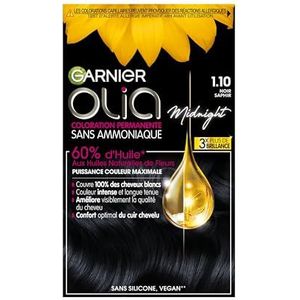 Garnier Olia permanente haarkleur zonder ammoniak, 1.10, saffier, zwart