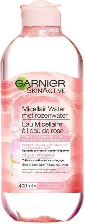 Garnier SkinActive Micellair Reinigingswater Met Rozenwater - 400ml - Gezichtsreiniging voor een Stralende Huid