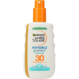 Garnier Ambre Solaire Invisible Protect Refresh Transparente Zonnebrandspray SPF 30 - Aloë Vera & Vitamine E - 200ml
