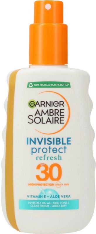Garnier Ambre Solaire Invisible Protect Refresh Transparente Zonnebrandspray SPF 30 - Aloë Vera & Vitamine E - 200ml