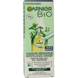 Garnier Bio - Huile de Nuit Multi-Réparatrice Visage - Au Chanvre Nourrissant & Vitamine E - Peaux Stressées & Sensibles - 30 ml