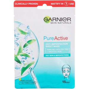 Garnier Skin Naturals - Pure Active - Gezichtsmasker - 28 gr