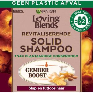 Garnier Loving Blends - Revitaliserende Solid Shampoo Bar - Gember - Voor Slap en Futloos Haar - 71 g