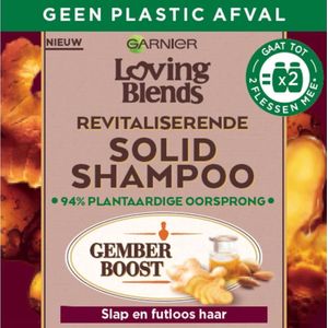 Garnier Loving Blends - Revitaliserende Solid Shampoo Bar - Gember - Voor Slap en Futloos Haar - 730 g