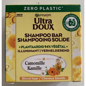 Garnier Ultra Doux Kamille - Shampoo bar Chamomille - Blond haar - verhelderend - 60 gram - Zero plastic