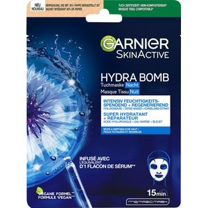 Garnier SkinActive Hydra Bomb Tissue (Nacht-) Masker met Korenbloem – 1 stuk