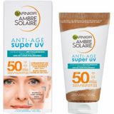 Garnier Ambre Solaire Anti-Droogheid Super UV Zonnebrand Met Glycerine - Voor Gezicht - SPF50 - 50ml