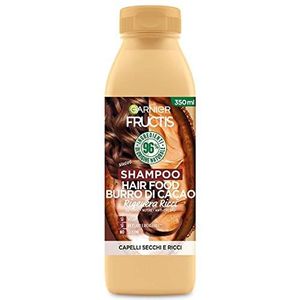 Garnier Fructis Hair Food Cacaoboter, regenererende shampoo voor droog en krullend haar, 97% ingrediënten van natuurlijke oorsprong, siliconenvrij, 350 ml