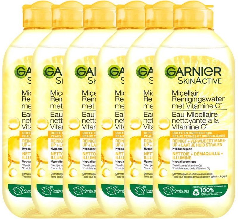 6x Garnier Micellair Reinigingswater met Vitamine C 400 ml