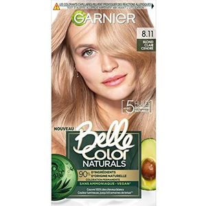 Garnier - Permanente haarkleur zonder ammoniak - 90% ingrediënt van natuurlijke oorsprong - Vegan formule - Belle Color Naturals - Kleur: Licht Asblond (8.11)