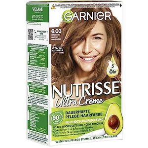 Garnier Nutrisse Ultra Creme Permanente haarkleur 6.03 donkerblond goud natuurlijk met dekking tot 100% wit haar