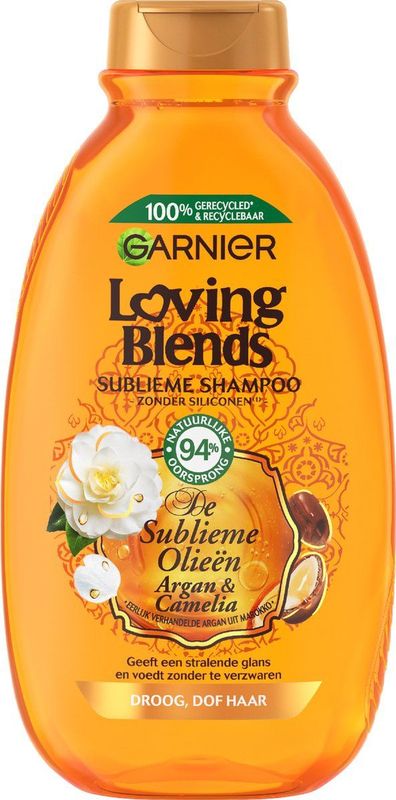 Garnier - Loving Blends - Shampoo - Argan & Cameliaolie - 94% Natuurlijke Oorsprong