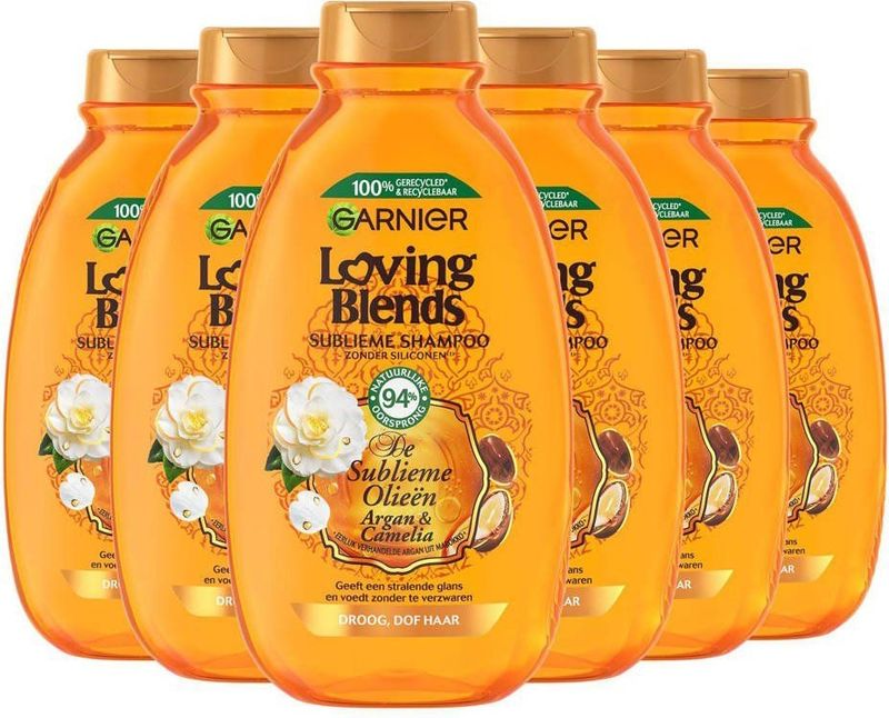 Garnier - Loving Blends - Shampoo - Argan & Cameliaolie - 94% Natuurlijke Ingrediënten