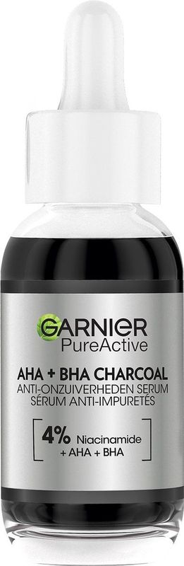 Garnier PureActive AHA + BHA Charcoal Anti-Onzuiverheden Serum - 30ml