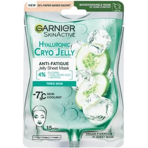 Garnier - Cryo Jelly Sheet Mask - Gezichtsmasker - Hyaluronzuur - Komkommer