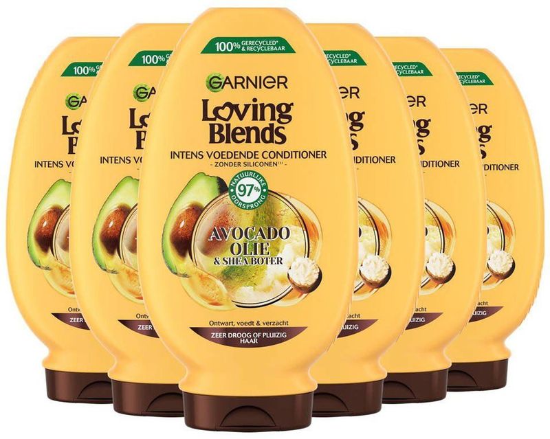 Garnier - Loving Blends Conditioner - Avocado Olie & Karite Boter - 6x 250 ml